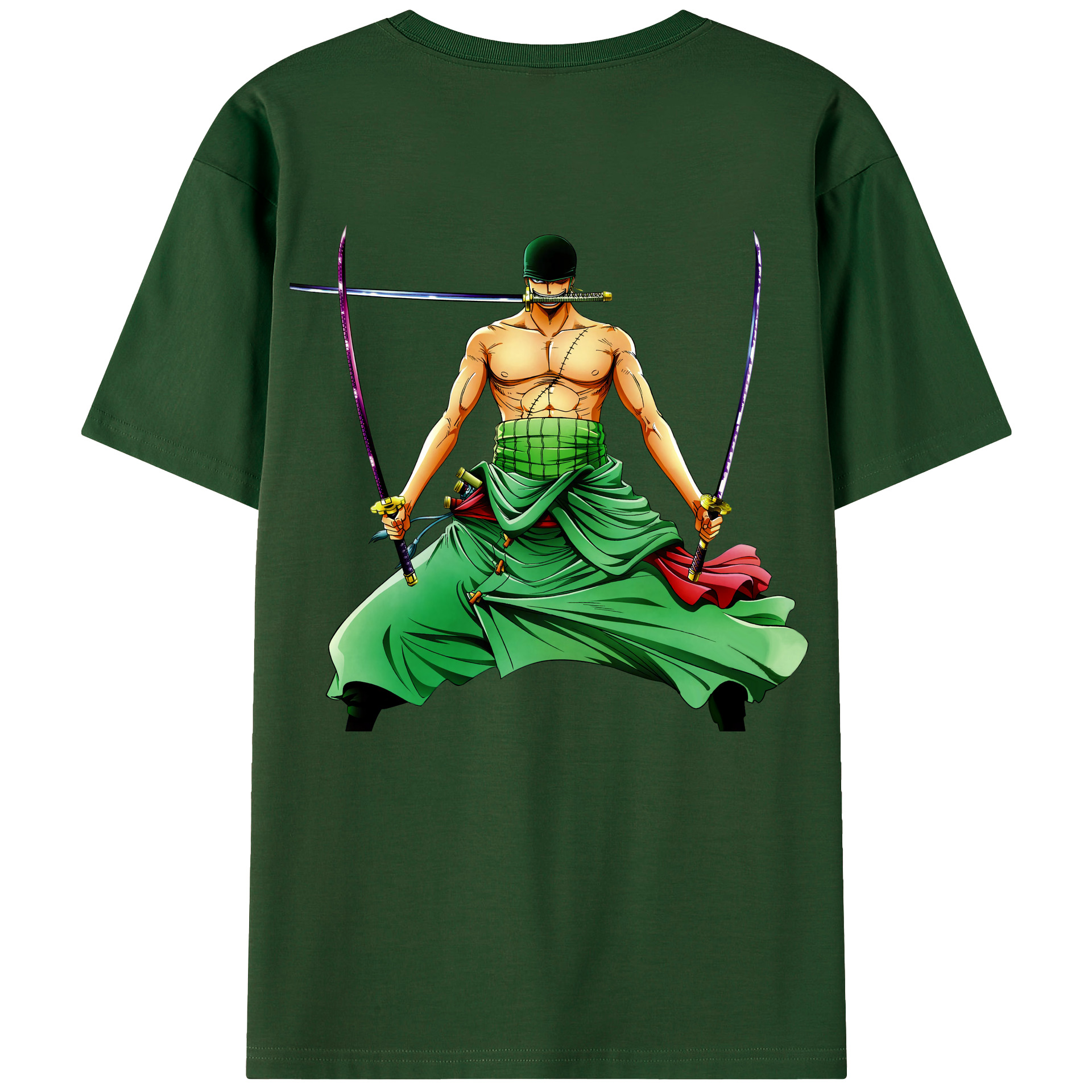 ワンピース ロロノア・ゾロ ONE PIECE Roronoa Zoro 綿100％半袖Tシャツ（背面プリント）